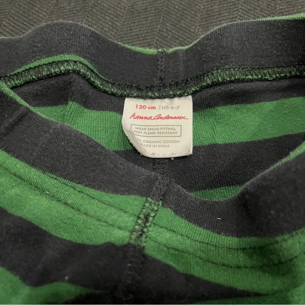 Hanna Andersson Kids Striped Green & Black Lounge Bottoms